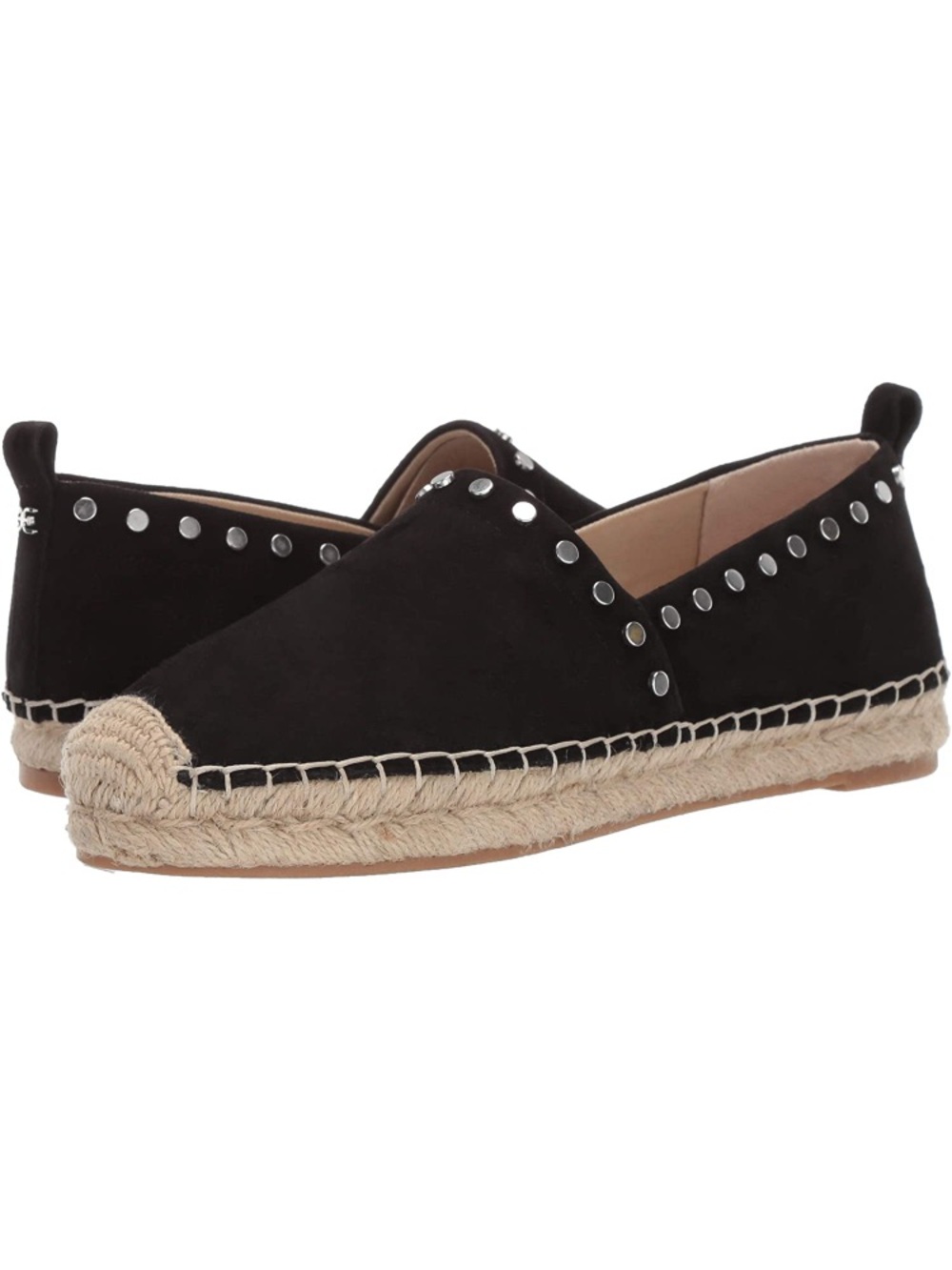 Sam Edelman Koda Black Suede Studded Espadrille Flats